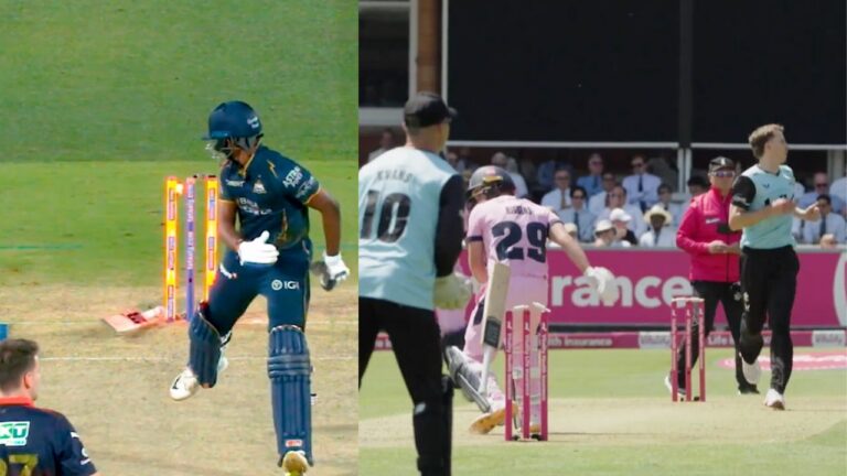 Watch- Sai Sudarshan’s Comical Hit Wicket Copied In England – Cricket’s Bizarre Trend: Sai Sudarshan and Ryan Higgins Hit Wicket Dismissals