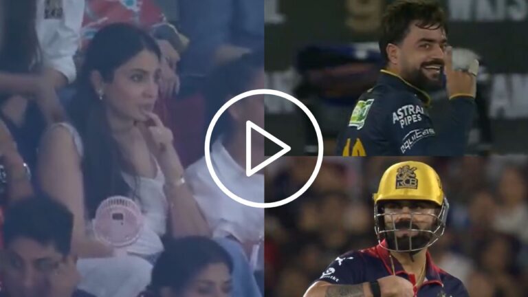 Watch- Anushka Sharma Worried As Rashid Khan Threatens Virat Kohli