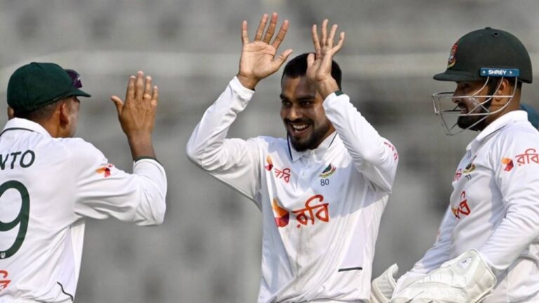 Mehidy and Taskin Spark Pakistan Collapse After Awais’ Debut Century