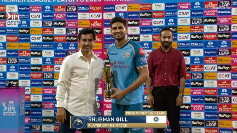 “Happy to get the win”: Shubman Gill delighted after winning POTM and stroming i – Shubman Gill Leads Gujarat Titans to IPL 2026 Final with Stunning Century