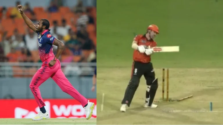 Jofra Archer castles Travis Head in the Eliminator of IPL 2026 – Jofra Archer Dominates as Rajasthan Royals Crush Sunrisers Hyderabad in IPL 2026 Eliminator
